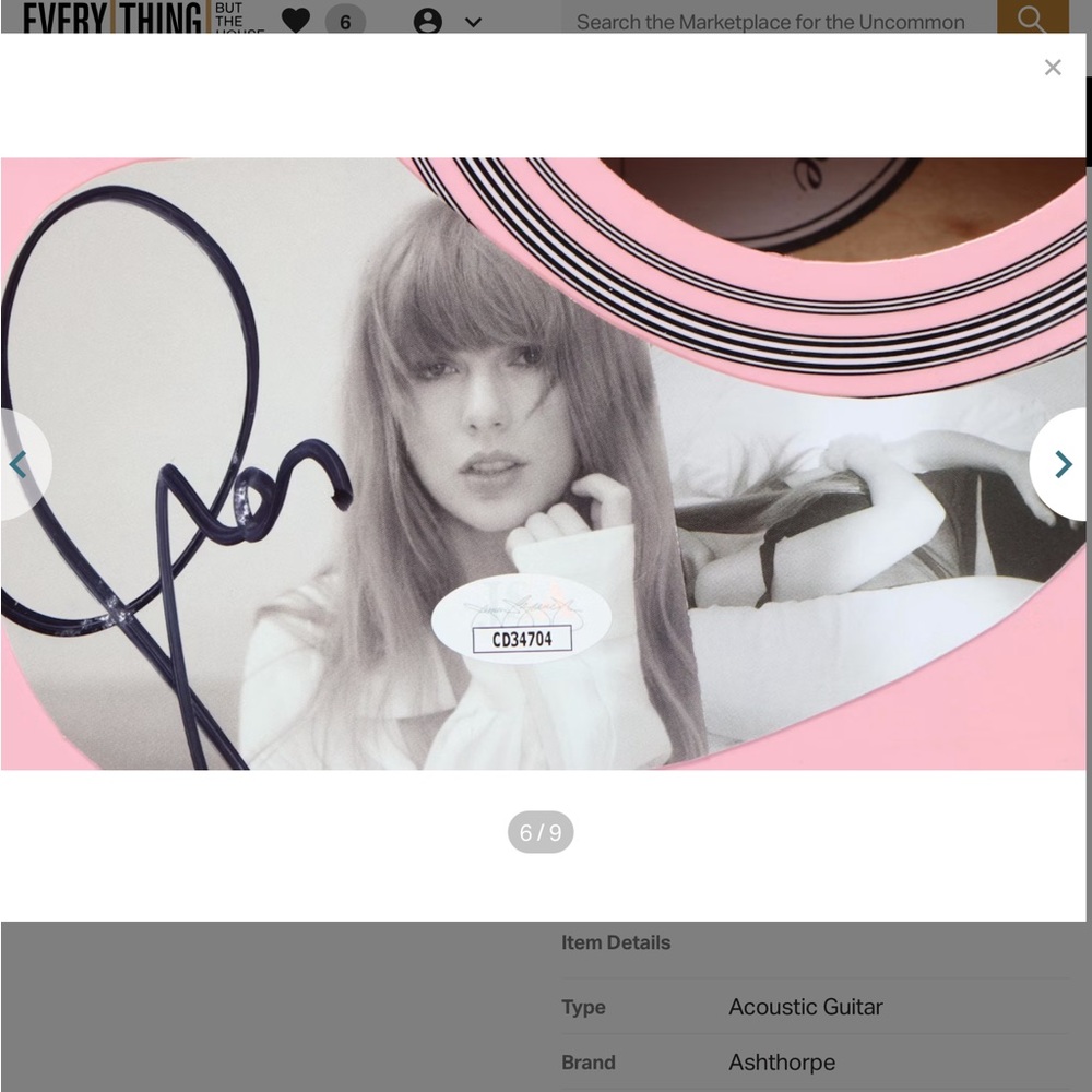 Taylors Tour Signed Guitar